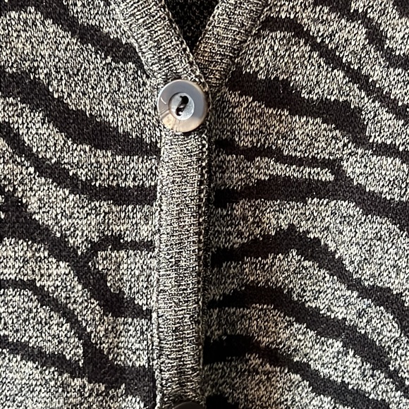 VTG Karen Lessly brown sweater small animal print workwear casual indie cardigan - Picture 14 of 14